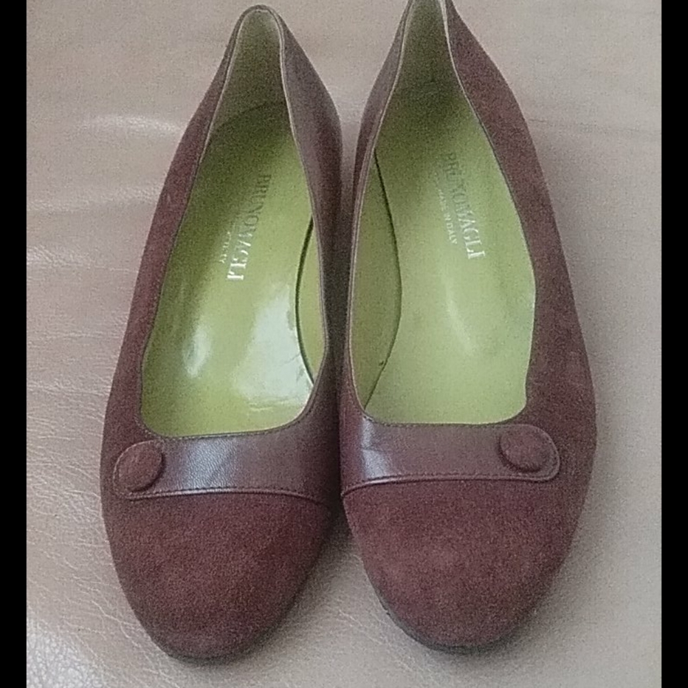 BRUNO MAGLI brown suede and leather shoes size 5B